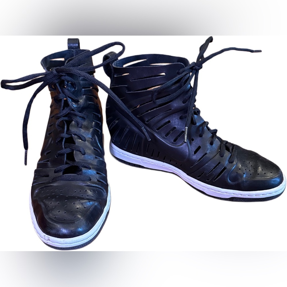 limited edition laser cut out leather Nike high top sneakers Dunk Sky Hi Joli